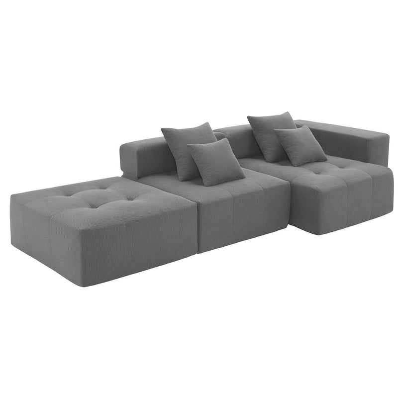 Canapé modulaire en L "Cloud", sectionnel en velours côtelé