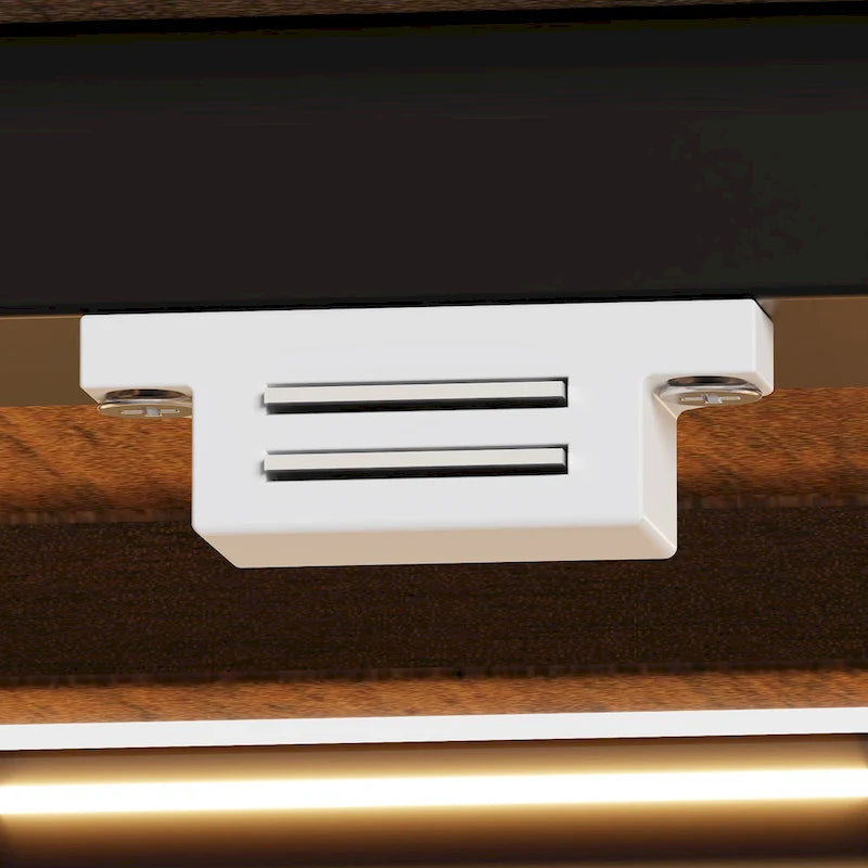 Îlot de cuisine avec tiroirs et placards vitrés, transformable en bureau