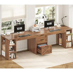 Bureau informatique 96,5 cm 3 tiroirs pour bureau à domicile 8 étagères ouvertes