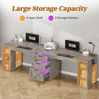 Bureau informatique 96,5 cm 3 tiroirs pour bureau à domicile 8 étagères ouvertes