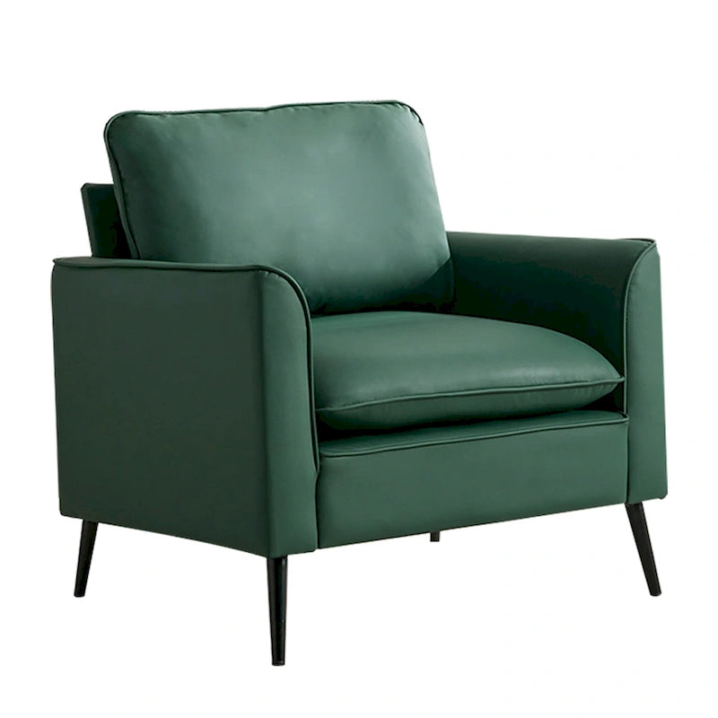 Fauteuil d'appoint rembourré vert moderne 25.99 avec coussins lombaires et coussins moelleux