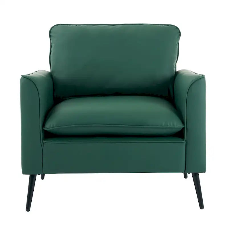 Fauteuil d'appoint rembourré vert moderne 25.99 avec coussins lombaires et coussins moelleux