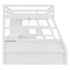 Lit mezzanine en pin avec bureau et rangements