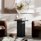 Table d'appoint tambour ronde, petite table d'appoint de style Mid-Century Modern pour salon, chambre à coucher