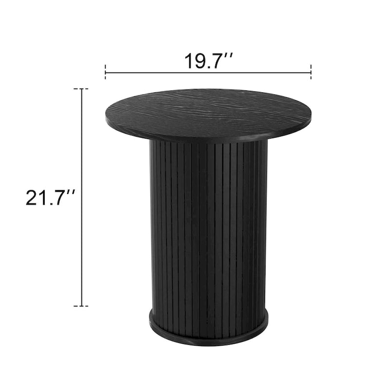 Table d'appoint tambour ronde, petite table d'appoint de style Mid-Century Modern pour salon, chambre à coucher