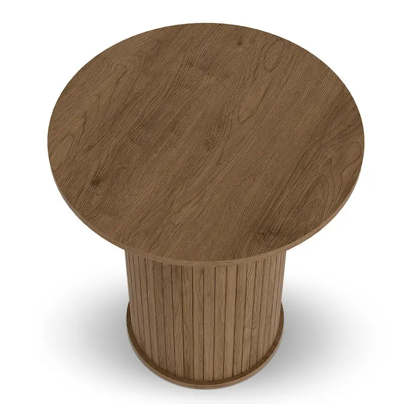 Table d'appoint tambour ronde, petite table d'appoint de style Mid-Century Modern pour salon, chambre à coucher
