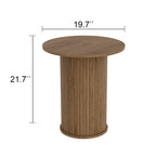 Table d'appoint tambour ronde, petite table d'appoint de style Mid-Century Modern pour salon, chambre à coucher