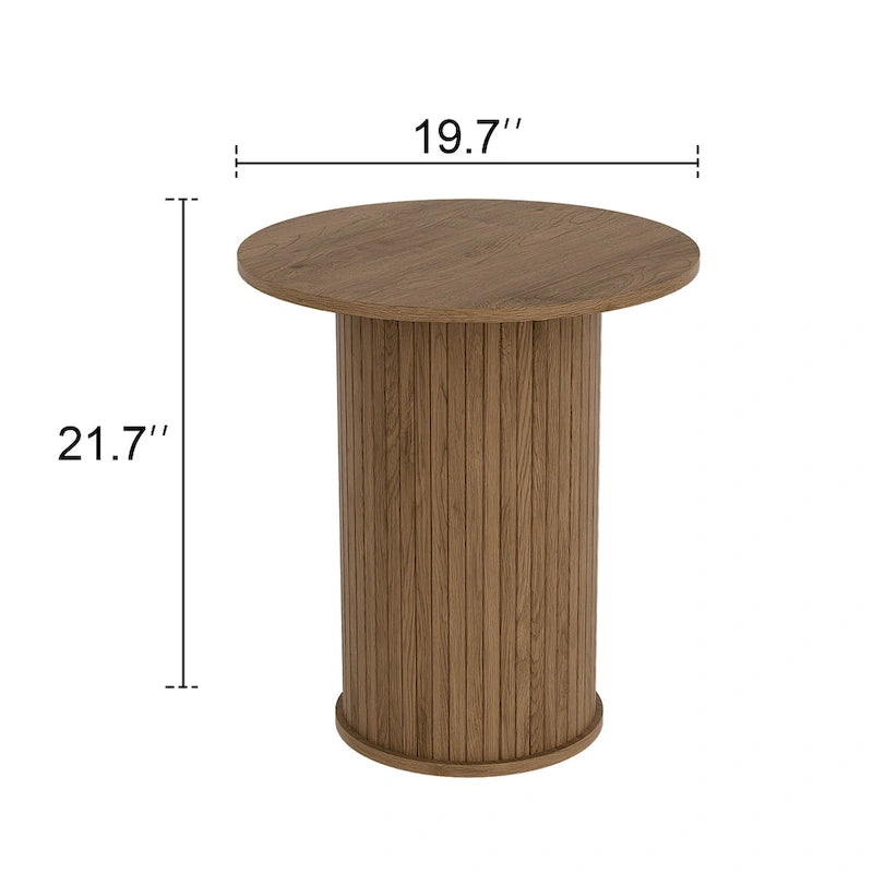 Table d'appoint tambour ronde, petite table d'appoint de style Mid-Century Modern pour salon, chambre à coucher