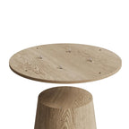 Table de salle à manger ronde pour 4-6 personnes, en bois naturel avec piétement conique en bois, table à manger rustique et minimaliste