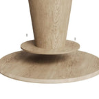 Table de salle à manger ronde pour 4-6 personnes, en bois naturel avec piétement conique en bois, table à manger rustique et minimaliste