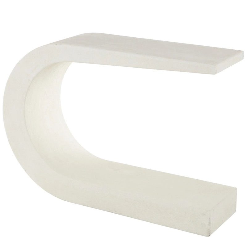 Wooden C-Shaped Console Table - White - Roche River Decor - 12W x 44L x 25H