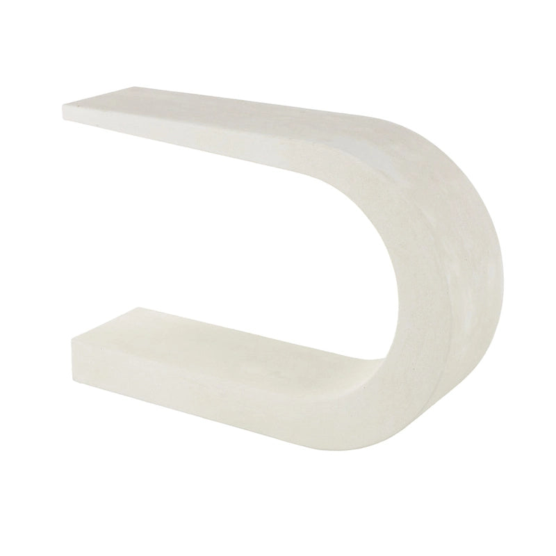 Console en bois en forme de C - Blanc - Décor Roche River - 12L x 44P x 25H