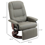 Fauteuil inclinable manuel pivotant en similicuir HomCom avec repose-pieds confortable et relaxant