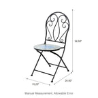 Ensemble bistrot pliant en métal Glitzhome pour extérieur, 3 pièces, table et chaises de patio