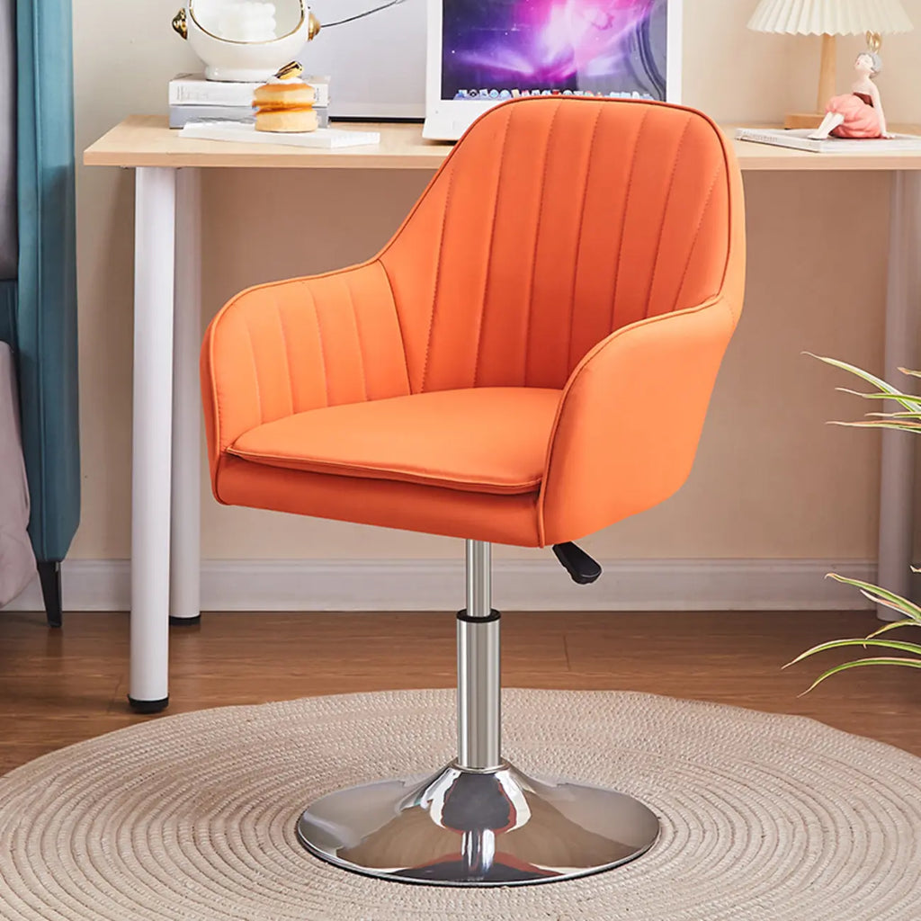Chaise de bureau pivotante en cuir gris élégant