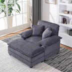 Fauteuil surdimensionné 56,9 W avec repose-pieds, fauteuil de lecture pour chambre à coucher, canapé-lit paresseux, canapé inclinable simple et moderne surdimensionné