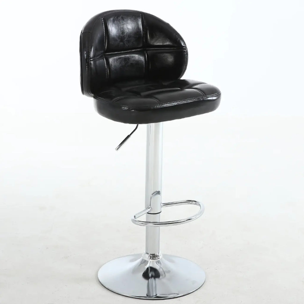 Tabouret de bar réglable pivotant en cuir contemporain