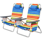 Lot de 4 chaises de plage pliantes de randonnée Costway, 5 positions d'extérieur - Voir détails