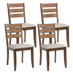 Lot de 4 chaises de salle à manger en bois à dossier à lattes
