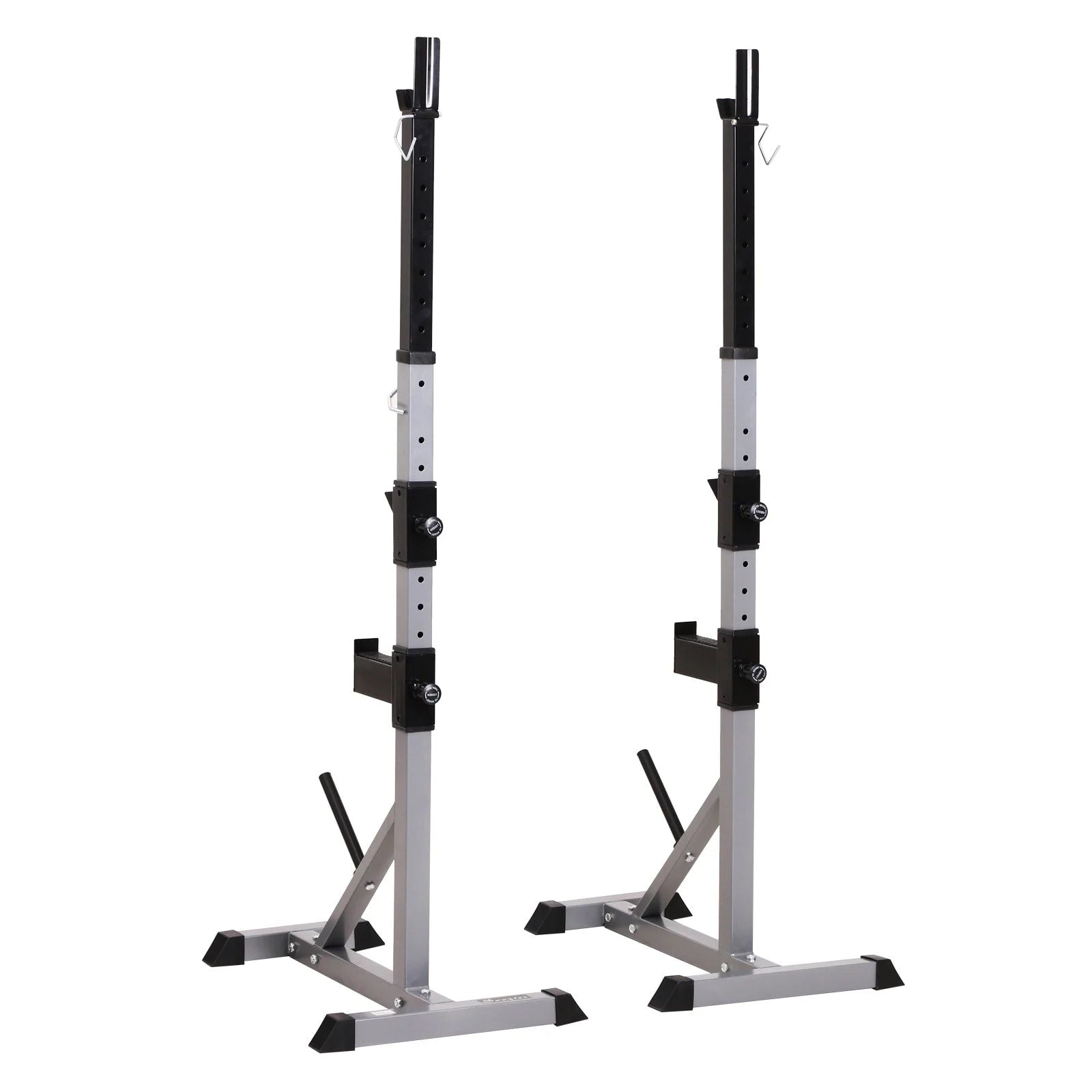 Soozier Rack à squat/banc de musculation en acier 2 pièces réglable en hauteur - N/A