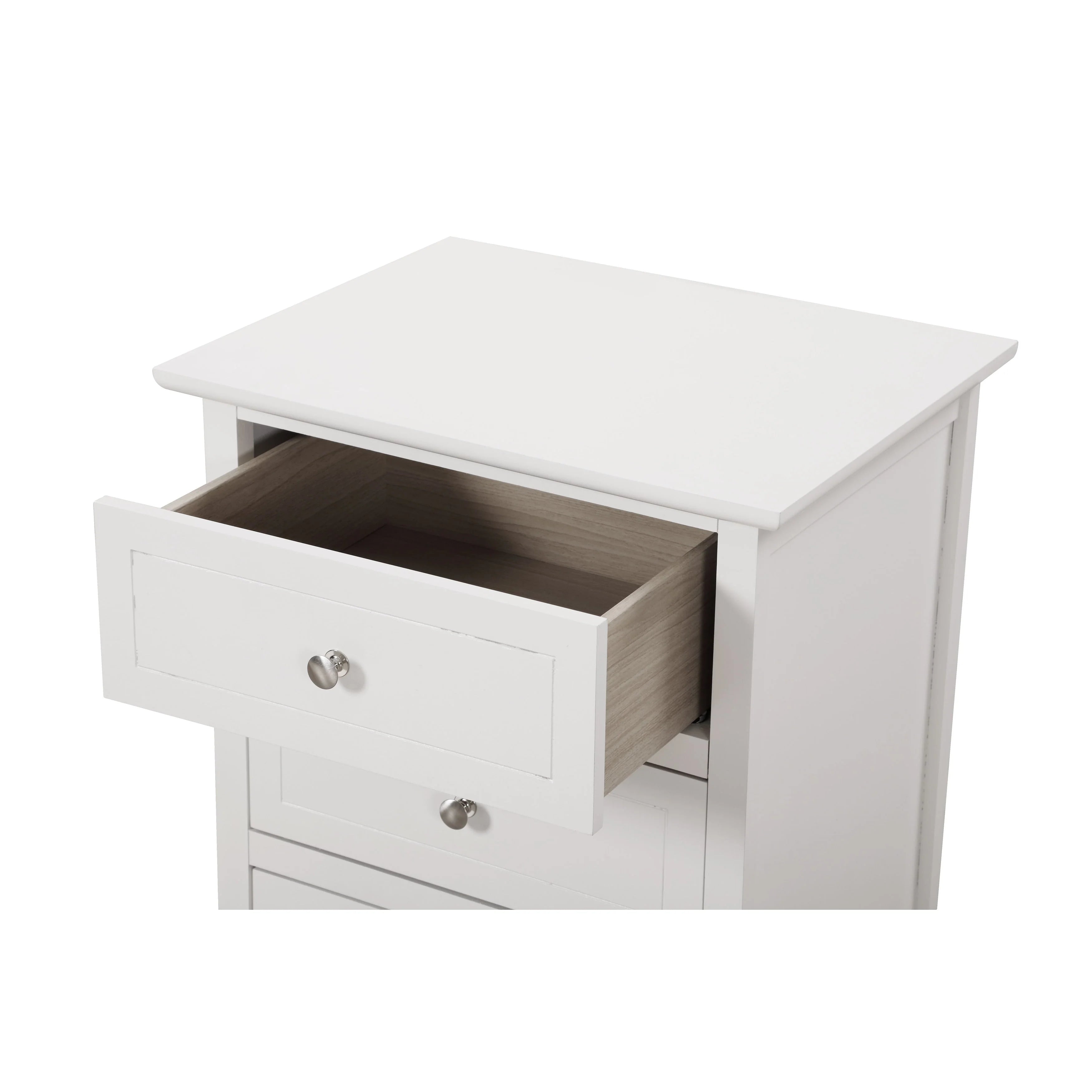 Table de chevet Daniel de style transitionnel en bois, à 3 tiroirs
