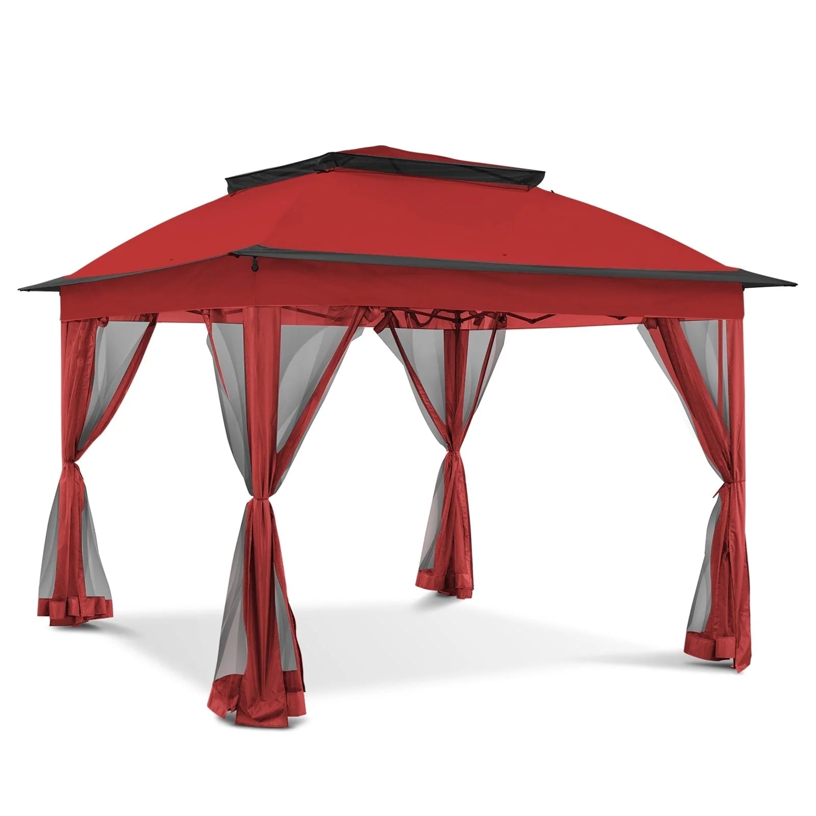 Cozywor Tonnelle escamotable en acier de 3,35 m x 3,35 m avec moustiquaire
