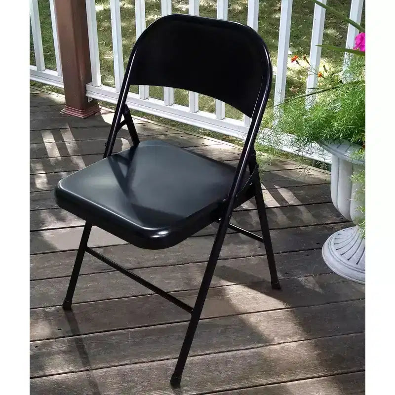 Chaise Pliante en Métal Noire Peakform