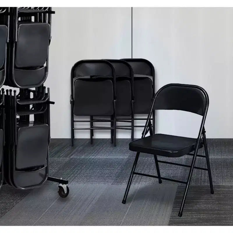 Chaise Pliante en Métal Noire Peakform
