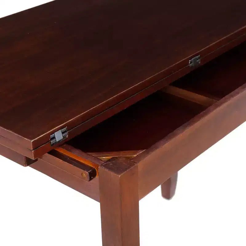 Ensemble de salle à manger pliant 3 pièces Alberts en bois massif avec rangement dissimulé, finition riche brun expresso - Linon