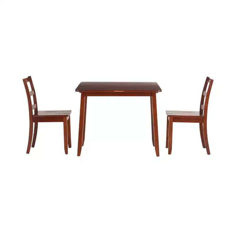 Ensemble de salle à manger pliant 3 pièces Alberts en bois massif avec rangement dissimulé, finition riche brun expresso - Linon