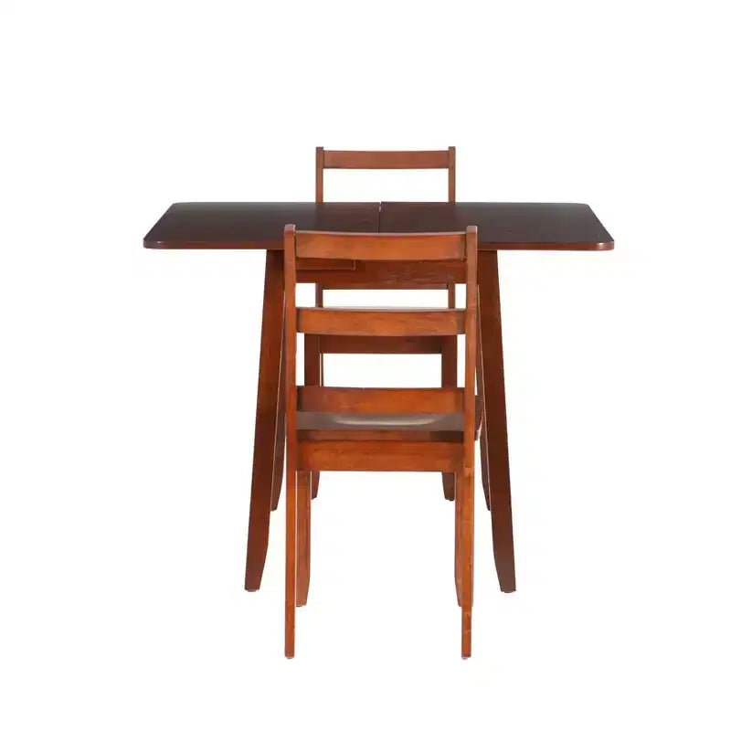 Ensemble de salle à manger pliant 3 pièces Alberts en bois massif avec rangement dissimulé, finition riche brun expresso - Linon