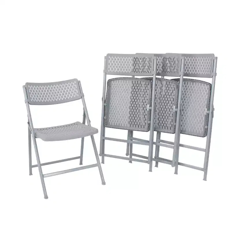 Chaise pliante confort 4 paquets de la collection Ava de Hampden Furnishings, platine