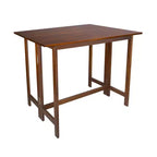Console et table à manger pliante convertible en bois massif marron chaud - Flora Home