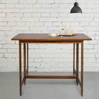 Console et table à manger pliante convertible en bois massif marron chaud - Flora Home