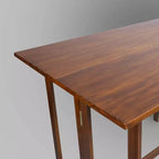 Console et table à manger pliante convertible en bois massif marron chaud - Flora Home