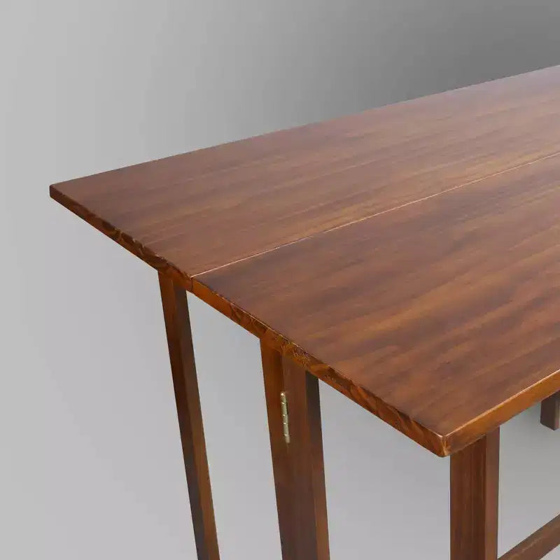 Console et table à manger pliante convertible en bois massif marron chaud - Flora Home