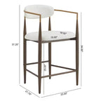 Christopher Knight Home Lot de 2 tabourets de bar modernes en fer rembourrés Liam de 63,5 cm Beige/Marron