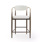 Christopher Knight Home Lot de 2 tabourets de bar modernes en fer rembourrés Liam de 63,5 cm Beige/Marron