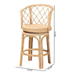 bali & pari Ayu Tabouret de comptoir pivotant en rotin naturel