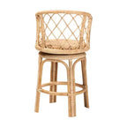 bali & pari Ayu Tabouret de comptoir pivotant en rotin naturel