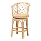 bali & pari Ayu Tabouret de comptoir pivotant en rotin naturel