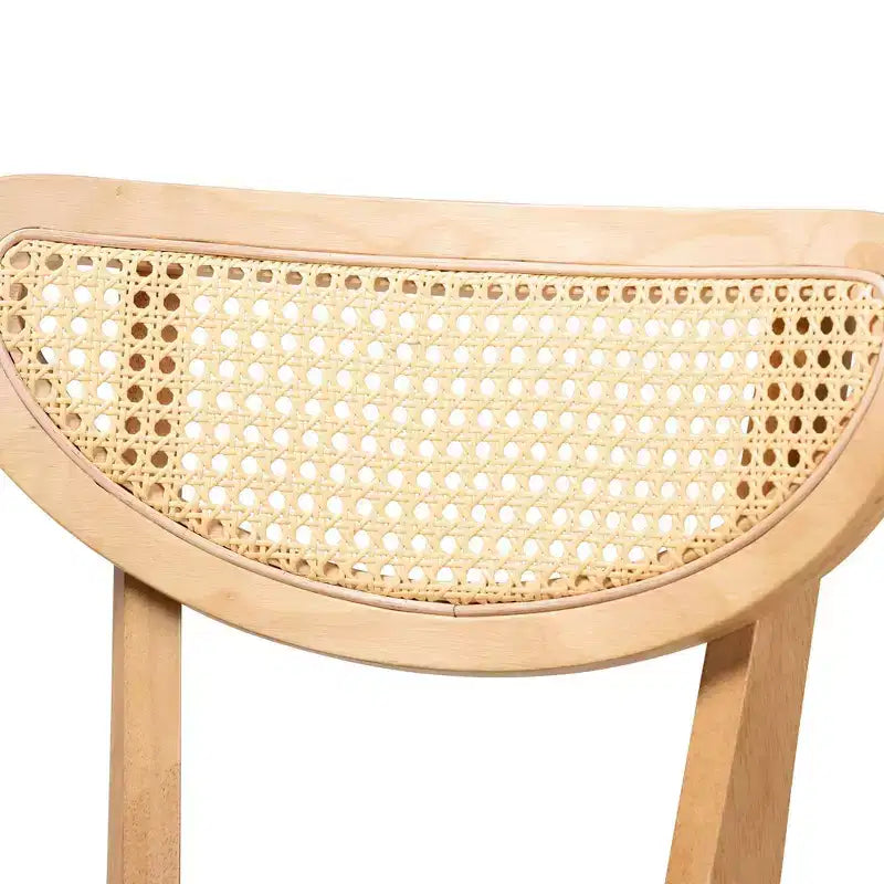 Baxton Studio Tabourets de bar Dannell en tissu et bois, 2 pièces, gris/chêne naturel/brun clair : Revêtement en polyester, Structure en bois d'hévéa