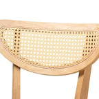 Baxton Studio Tabourets de bar Dannell en tissu et bois, 2 pièces, gris/chêne naturel/brun clair : Revêtement en polyester, Structure en bois d'hévéa