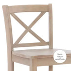 Tabourets de bar à hauteur de comptoir traditionnels en bois massif avec dossier en X Torino, 24 po, finition gris délavé - Linon
