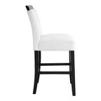 miBasics Lot de 2 tabourets de bar contemporains Northstar en tissu bouclé, hauteur comptoir, blanc/noir : Rembourrés, pieds en bois, garnissage en mousse