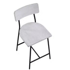 Comfort Pointe Bari Tabouret de bar hauteur comptoir, finition blanchie : Assise selle, dossier incurvé, structure métallique