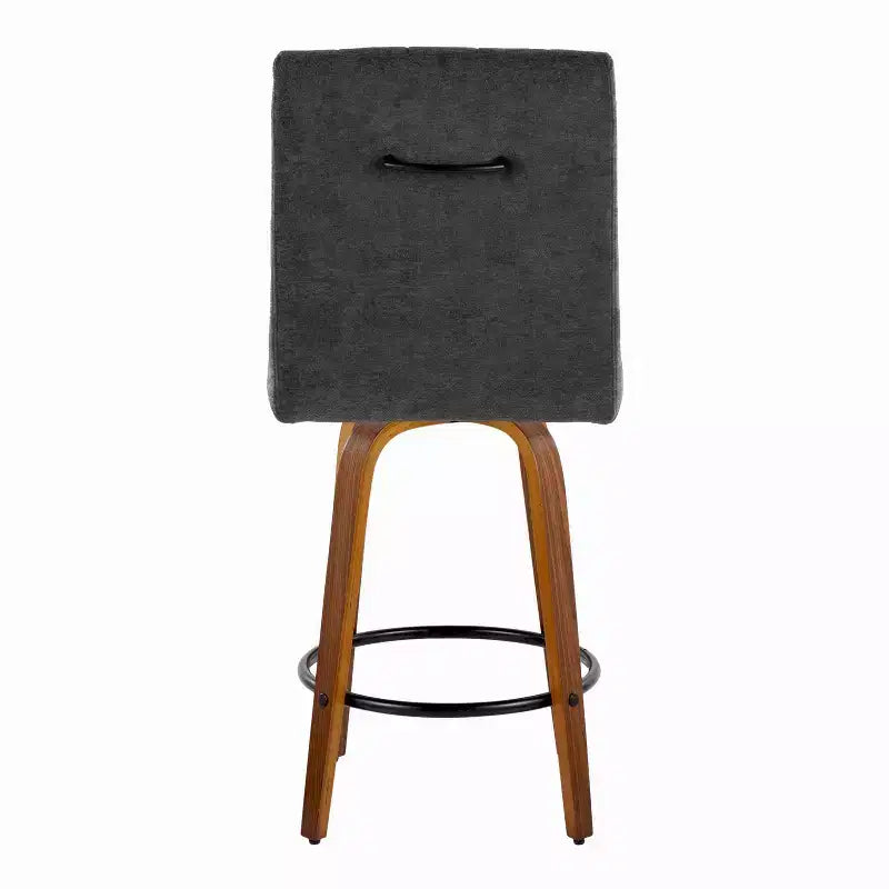 LumiSource Ensemble de 2 tabourets de bar Hank hauteur comptoir Noyer/Tissu noir