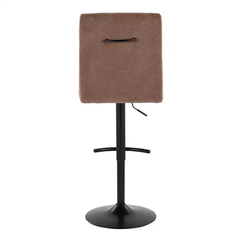 LumiSource - Lot de 2 tabourets de bar réglables Hank en métal noir et tissu marron