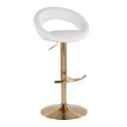 LumiSource Lot de 2 tabourets de bar réglables Posh, or/PU blanc