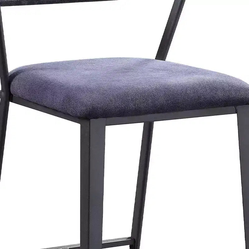 Tabouret de bar Cargo 24 po, hauteur comptoir, tissu et fini canon de fusil - Acme Furniture